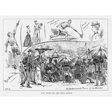 The Kent County Lawn Tennis Meeting - Antique Print 1892