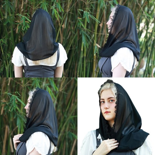 Elegant black chiffon scarf - elegant,