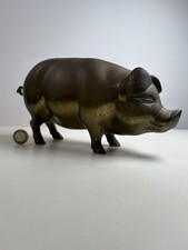 Brass Pig Large Figure Vintage 1.2kg Pig Ornament