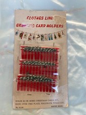 Vintage Empire made CHRISTMAS CARD HOLDER PLASTIC PEGS & STRING UNOPENED