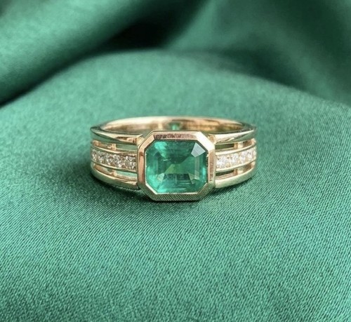 Natural zambian emerald ring - emerald,