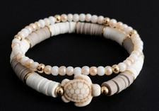 Set of 2 Beige / White / Gold