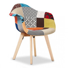 Fabia Dining Chair | Multi-Colour Patchwork Chairs | Retro Modern Chair |