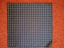 POCKET SQUARE HANKY PRINTED SILK NAVY BLUE  WITH WHITE SPOTS