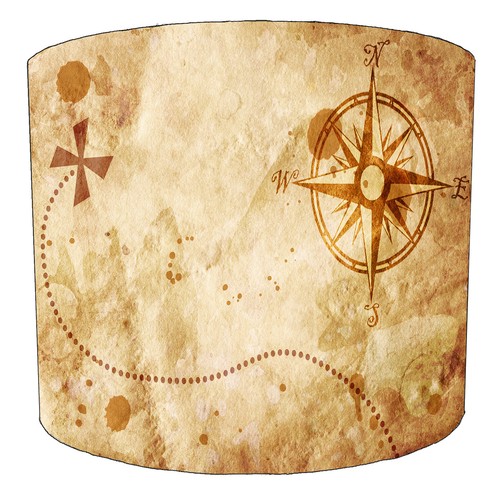 Old nautical maps - old, lampshades