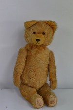 Vintage 1950s European Plush Rod Teddy Bear 65cm  Wood Wool Filled