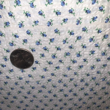 Blue Rosebud Seersucker Fabric