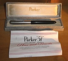 Vintage Parker 51 fountain pen, original box and certificate