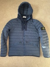 Stone Island Loom Woven Down Chambers Stretch Nylon TC Jacket  Blue Size Medium