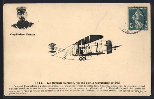 Biplan wright piloté par - wright,,
