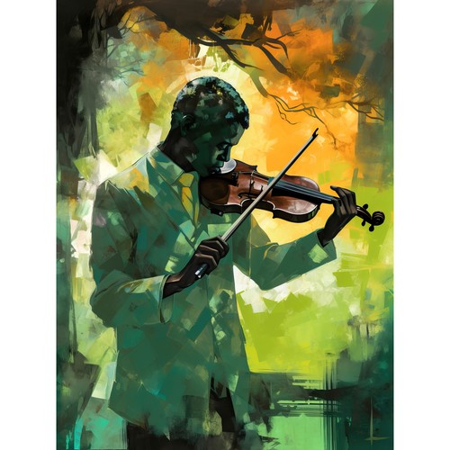 Jazz violin player playing - violin,