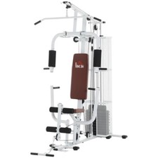 HOMCOM Multifunction Home Gym Weight Training Fitness Strength Machine, White