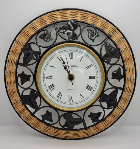 Widdop wall clock wicker - m,