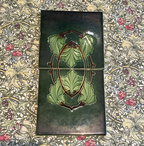 Pair art nouveau glazed - art,