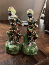 Harlequin Staffordshire Figures Pair