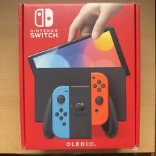 Nintendo Switch OLED 64GB Neon Red & Blue Accessories Mint Condition 1x Game