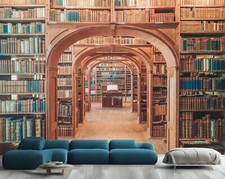 Library book shelves AI