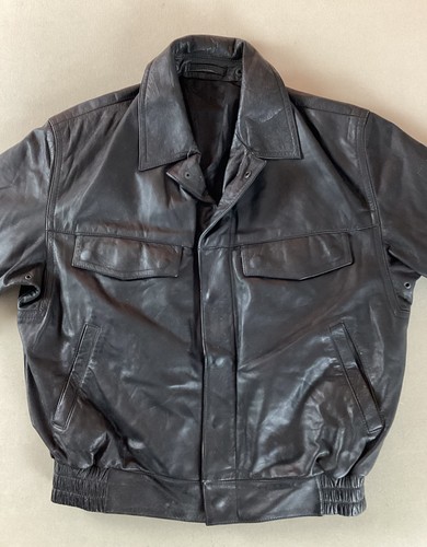 Vintage leather bomber jacket - bomber,