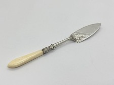 Antique Solid Sterling Silver Butter Knife Spreader with Mother of Bone Handle