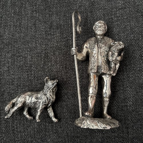 Pewter figurine shepherd - figurine,