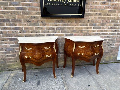 Pair marble chest of - of,