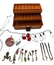 Vintage tackle box with old - tackle,