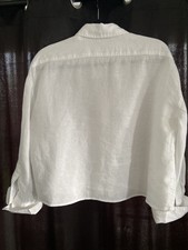 Zara White 100% Linen Shirt