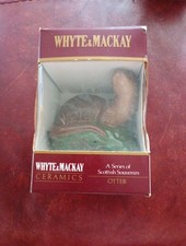whyte and mackay whisky Ceramic Whisky Flask Boxed Empty Otter