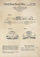 Patent Print - Batman / TV Series / Batmobile / Car - Vintage Poster Wall Art A4