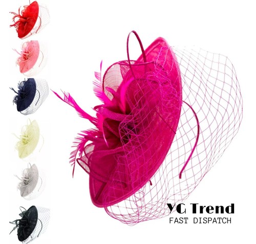 Saucer sinamay headband clip - saucer,