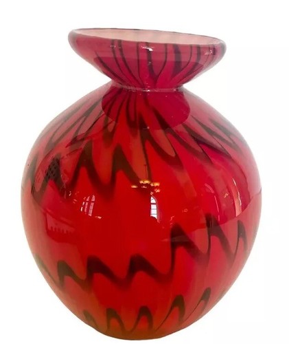 Vtg hand blown art glass - vtg, vase