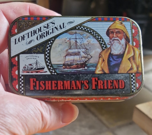 Vintage fisherman friend tin - vintage,