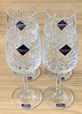 Edinburgh Crystal International Tay Cut x 4 White Wine Glasses 18cm Tall - New 