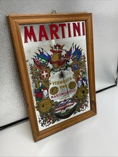 Martini Vino Vermouth London Wooden Framed Mirror Pub  23x 33cm Mancave