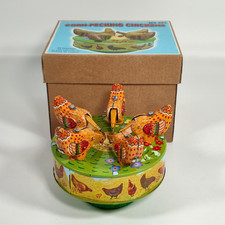Corn Pecking Chickens Tin Toy