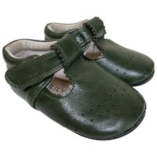 Jack and Lily My Mocs Green Leather Mary Jane Shoes Baby Toddler 18/24 Months