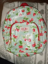 Vintage Cath Kidston Mini Backpack. Blue And Strawberries. Red Handles.