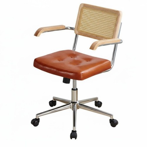 Rattan back swivel chair - rattan,