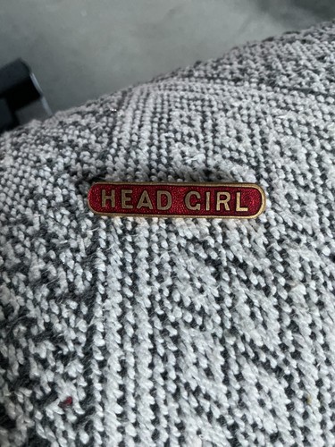 Head girl vintage red enamel - girl,
