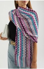 Missoni Women's Scarf Shawl pink zigzag Detail RRP £249