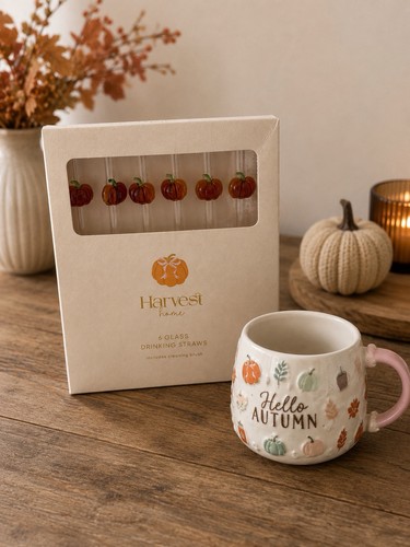 Hello autumn mug and 6 - hello,