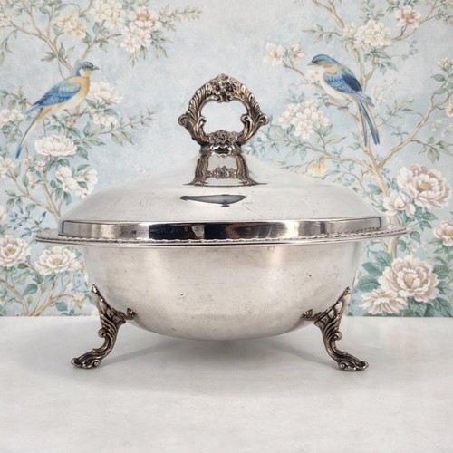 Silver plated tureen vintage - silver,