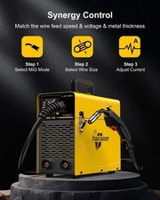 haxiaoer 145A MIG Welder Gasless 3 in 1 Semi-Automatically Synergy MIG Welding M