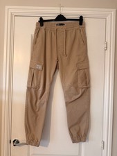 Mens Zara Cargo Trousers Stone