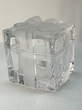 Vintage Tiffany & Co Crystal Gift Trinket Jewellery Box with Frosted Ribbon Bow 