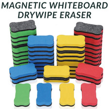 Magnetic Whiteboard Drywipe Eraser Duster Rubber Marker Cleaner UK