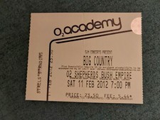 Big country ticket stub 11th - ticket,