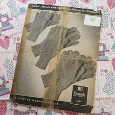 Vintage Family Gloves 3ply Knitting Pattern Ramada 3452