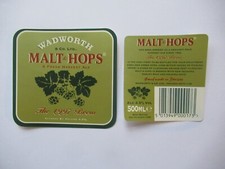 Old Beer Label - Wadworth Brewery - MALT & HOPS - A Fresh Harvest Ale - 1990s
