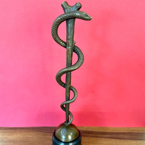 Bronze statue asclepius - statue,
